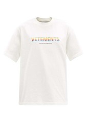 Vetements Think Differently-print cotton-jersey T-shirt