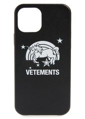 Vetements Unicorn Faux Leather Iphone Case - Black