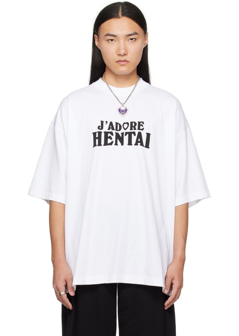 VETEMENTS White 'J'adore Hentai' T-Shirt