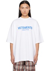 VETEMENTS White 'Limited Edition' T-Shirt