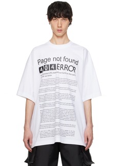VETEMENTS White 'Page Not Found' T-Shirt