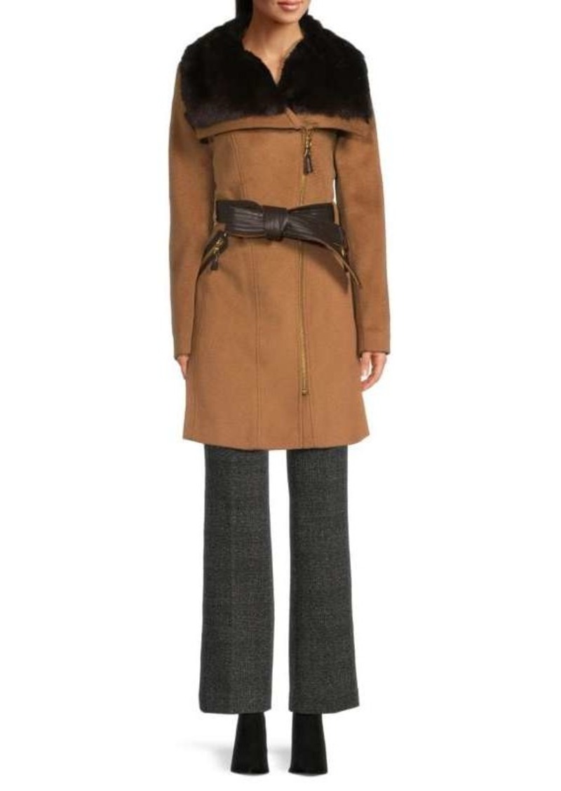 Via Spiga Faux Fur Spread Collar Jacket