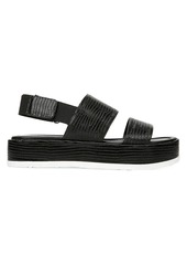 Via Spiga Gabourey Lizard-Embossed Leather Slingback Flatform Sandals
