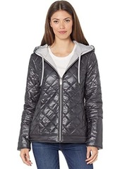 Via Spiga Reversible Packable Puffer Jacket with Diamond Stitch