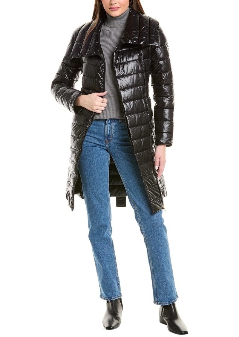 Via Spiga Asymmetrical Belted Puffer Coat