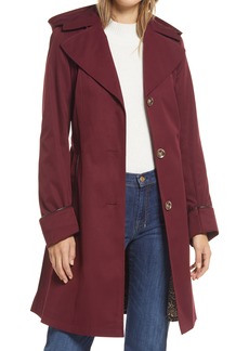 Via Spiga Belted Water Repellent Cotton Blend Trench Coat in Bordeaux at Nordstrom