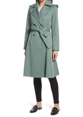 Via Spiga Belted Water Resistant Trench Coat with Removable Hood