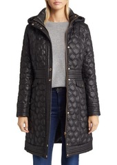 Via Spiga Onion Quilted Water Repellent Coat in Black at Nordstrom
