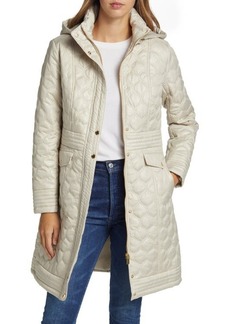 Via Spiga Onion Quilted Water Repellent Coat in Champagne at Nordstrom