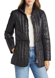 Via Spiga Rail Quilted Water Repellent Jacket in Black at Nordstrom