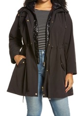 Via Spiga Water Repellent Coat with Quilted Hooded Liner