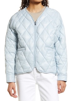 Via Spiga Water Resistant Quilted Jacket in Pearl Blue at Nordstrom