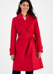 Via Spiga Women's Double-Breasted Belted Trench Coat - Ruby Red