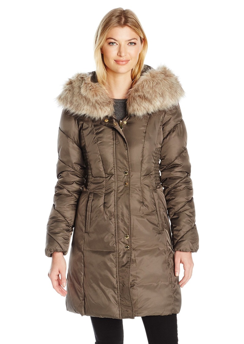 via spiga faux fur trimmed hooded jacket