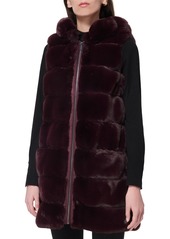 Via Spiga Women's Grooved Hooded Faux-Fur Vest