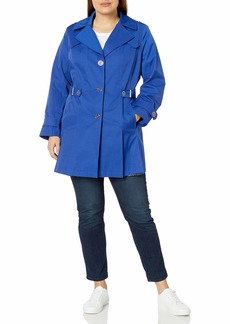 Via Spiga Women's Plus-Size Single Breasted Pleated Trench Coat