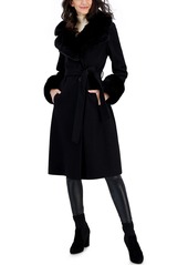 Via Spiga Women's Wool Blend Belted Wrap Coat - Black