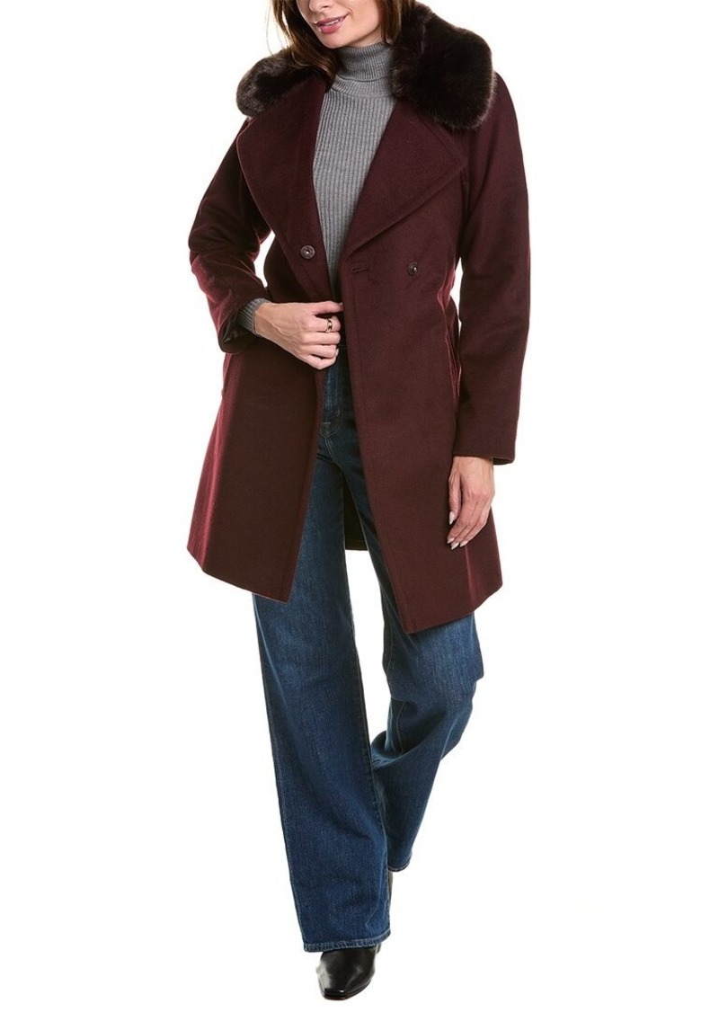 Via Spiga Wool-Blend Wrap Coat