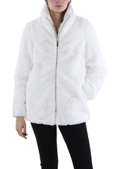 Via Spiga Womens Faux Fur Cold Weather Faux Fur Coat