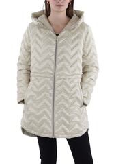 Via Spiga Womens Hooded Cold Weather Quilted Coat