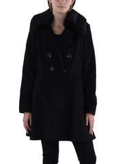 Via Spiga Womens Wool Blend Midi Pea Coat