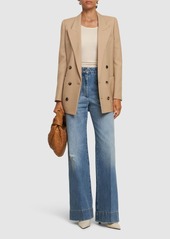 Victoria Beckham Alina Denim High Waisted Wide Jeans