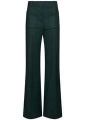 Victoria Beckham Alina Fluid Wool Blend Flared Pants