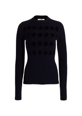 Victoria Beckham Argyle-Cutout Sweater