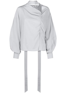 Victoria Beckham boat-neck puff-sleeved blouse