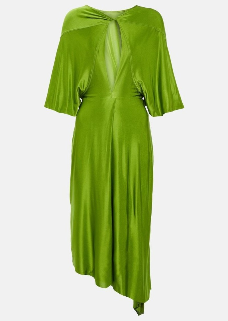 Victoria Beckham Cape sleeve cutout midi dress