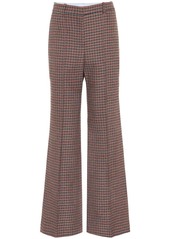 Victoria Beckham Checked high-rise flared wool pants