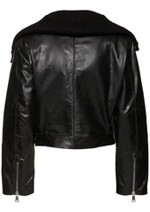 Victoria Beckham Cropped Leather Biker Jacket