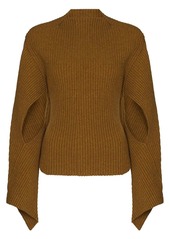 Victoria Beckham cut-out sleeve ribbed jumper