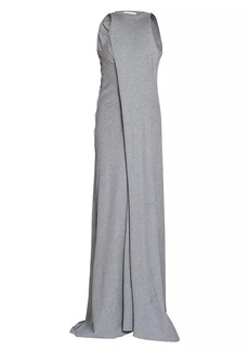 Victoria Beckham Draped Jersey Sleeveless Maxi Dress