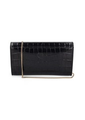 Victoria Beckham Embossed Leather Wallet W/ Chain