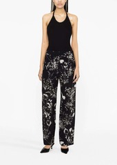 Victoria Beckham floral-print silk trousers