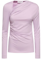 Victoria Beckham Fluid Asymmetric Draped Jersey Top