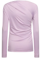 Victoria Beckham Fluid Asymmetric Draped Jersey Top