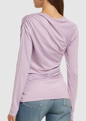 Victoria Beckham Fluid Asymmetric Draped Jersey Top