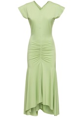 Victoria Beckham Gathered Jersey Midi Dress