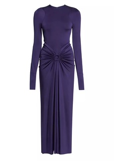 Victoria Beckham Gathered Long-Sleeve Gown