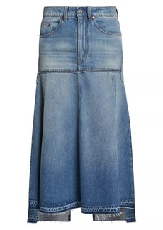 Victoria Beckham High-Low Denim Maxi Skirt