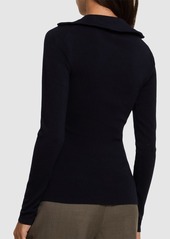 Victoria Beckham High-neck Wool Blend Top