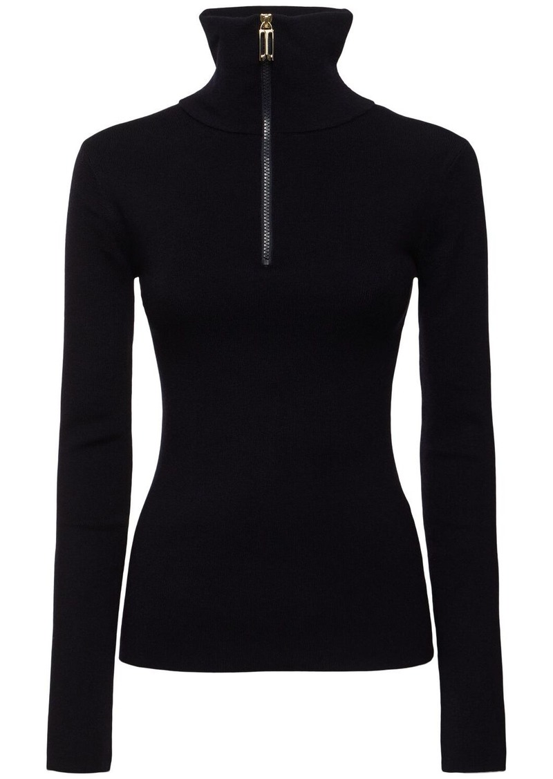 Victoria Beckham High-neck Wool Blend Top