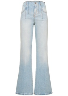 Victoria Beckham High Rise Flared Cotton Jeans