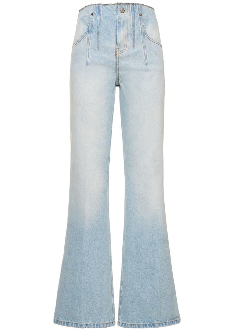 Victoria Beckham High Rise Flared Cotton Jeans