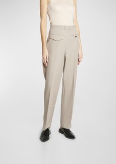 Victoria Beckham High-Rise Reverse Front Straight-Leg Trousers