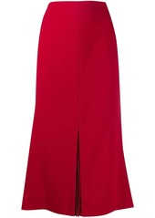 Victoria Beckham inverted-pleat midi skirt