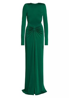 Victoria Beckham Jersey O-Ring Open-Back Gown