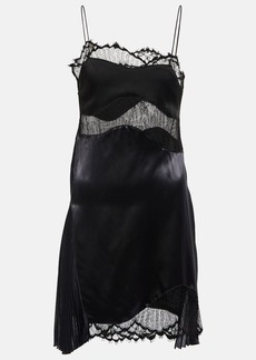 Victoria Beckham Lace-paneled satin slip dress